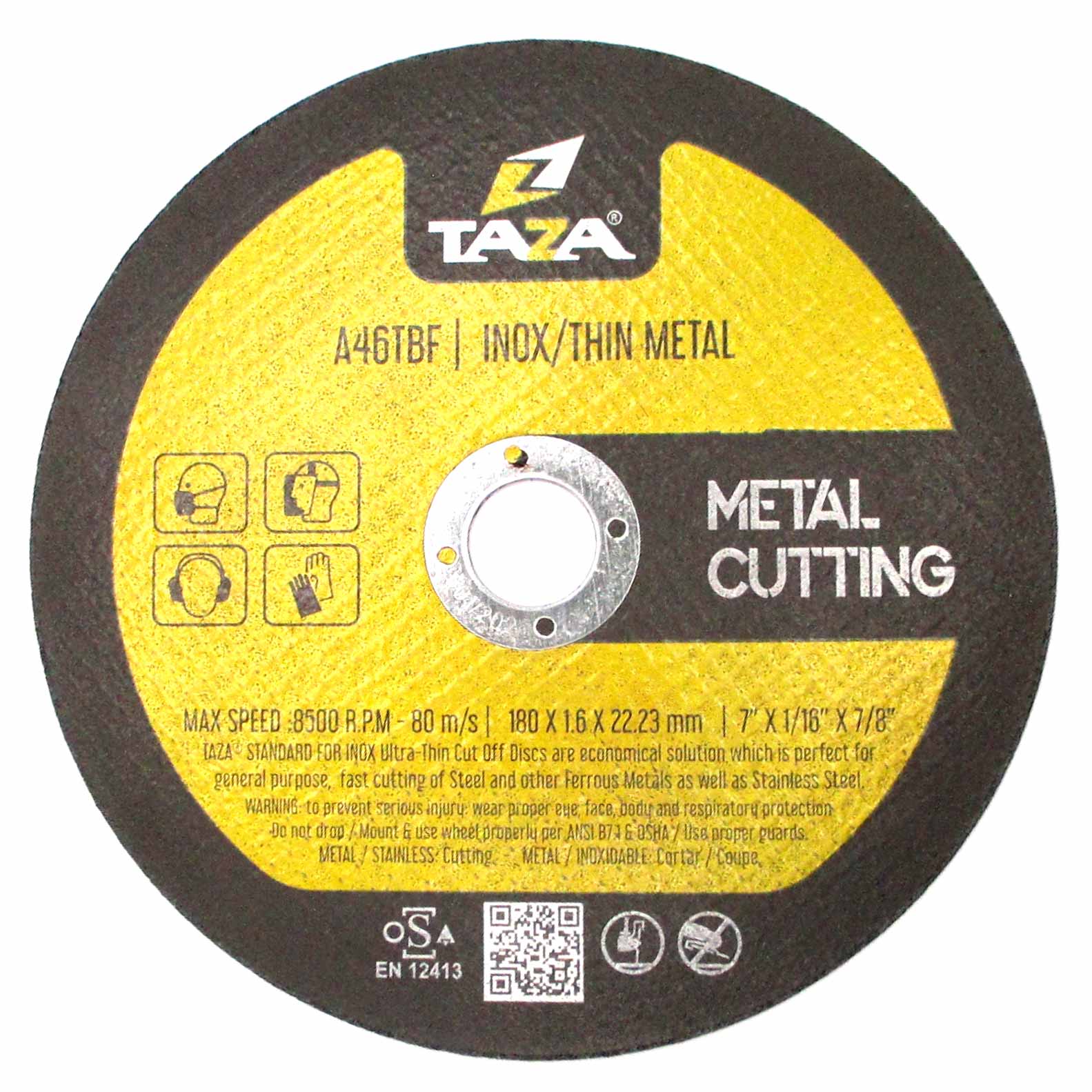 تصویر صفحه سنگ فرز استیل بر تازا قطر 18 سانتی‌‎متر مدل A46TBF