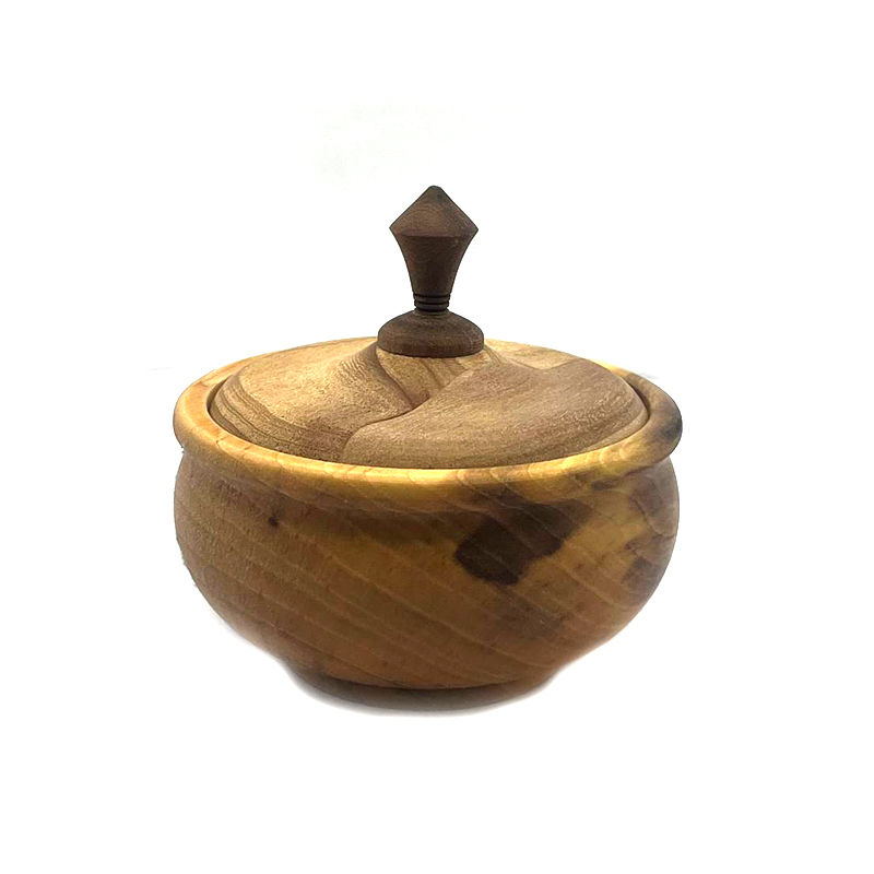 تصویر قندان چوبی لبه دار قطر 9.5 سانتی‌متر