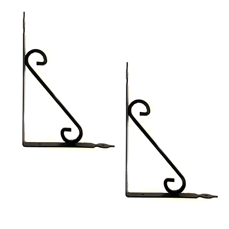 تصویر گونیا طبقه فلزی فرفورژه مشکی 25 در 16 سانتی‌متر بسته 2 عددی