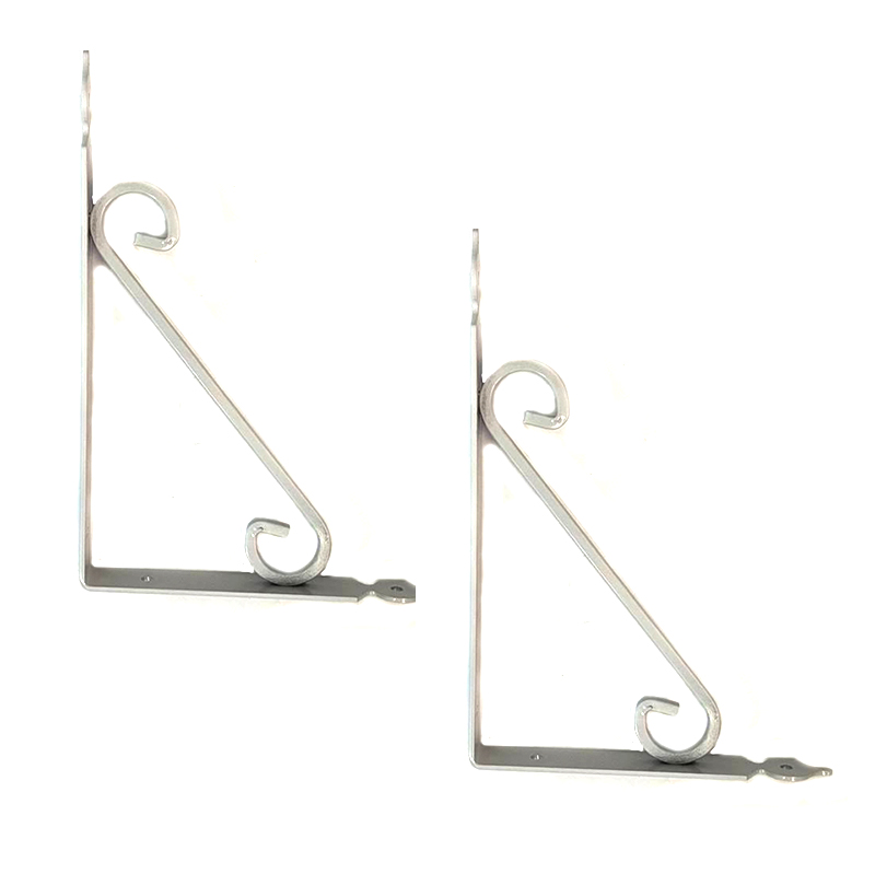 تصویر گونیا طبقه فلزی فرفورژه سفید 25 در 16 سانتی‌متر بسته 2 عددی