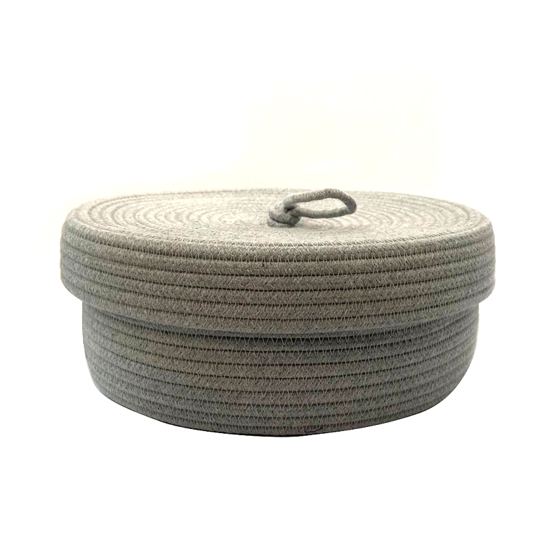 تصویر سبد قیطون دایره ای درب دار قطر 27 سانتی‌متر