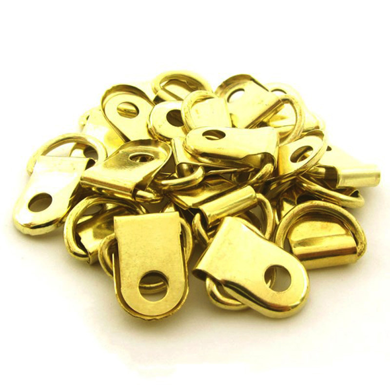 بست تابلو حلقه دار قاشقی طلایی چینی طول 2.5 سانتی‌متر بسته 50 عددی (3±)