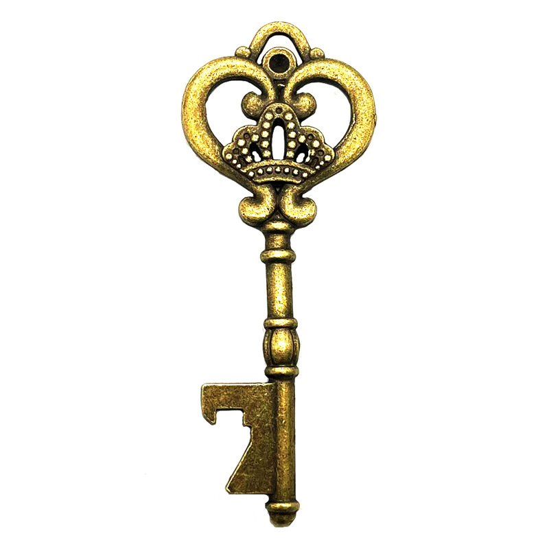 کلید آنتیک زیتونی طرح قلب طول 8.5 سانتی‌متر