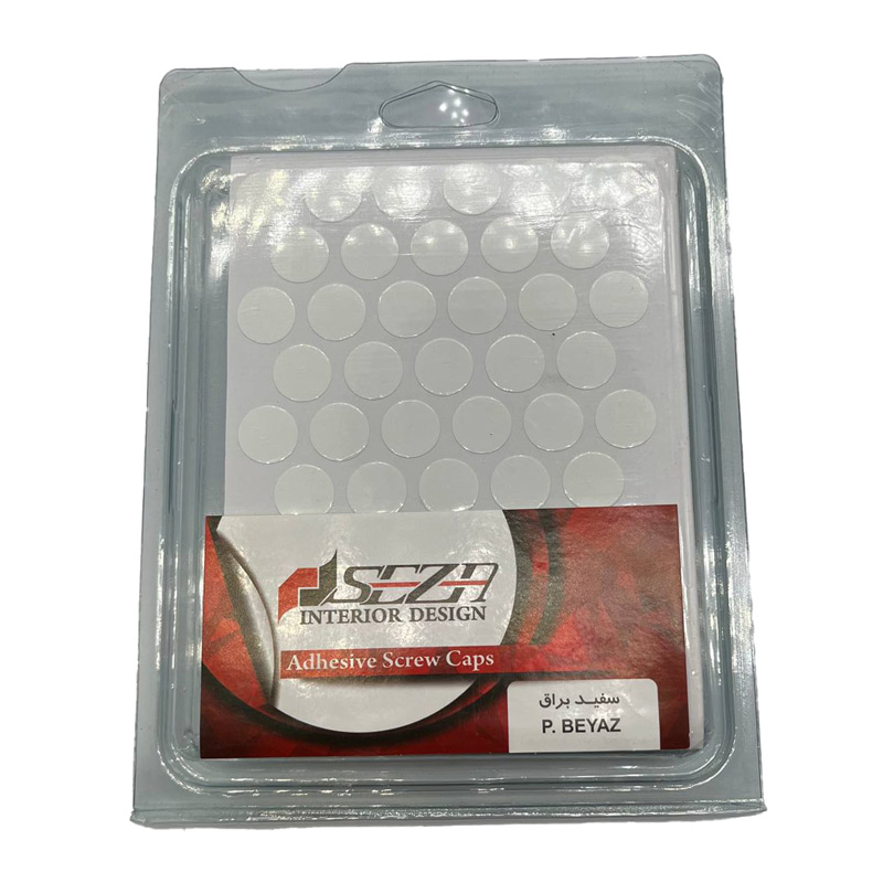 پولک چسبی پیچ سفید صابونی براق بسته 50 ورقی