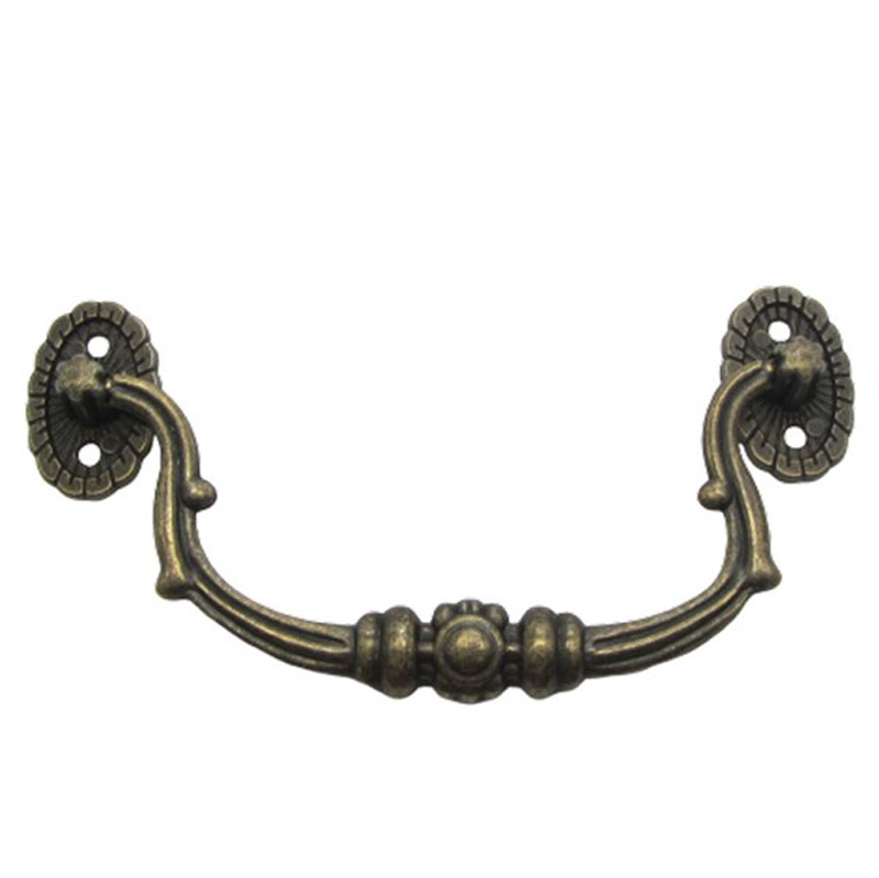 دستگیره آنتیک فلزی طرح خورشید زیتونی طول 120 میلی‌متر