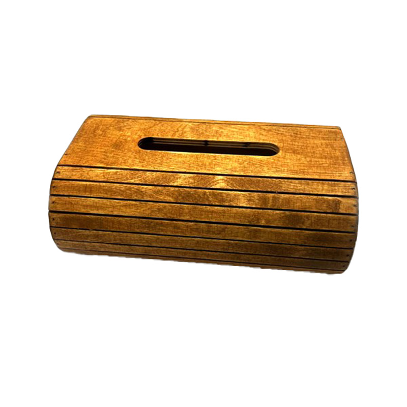 تصویر جعبه دستمال کاغذی چوبی طرح بیضی