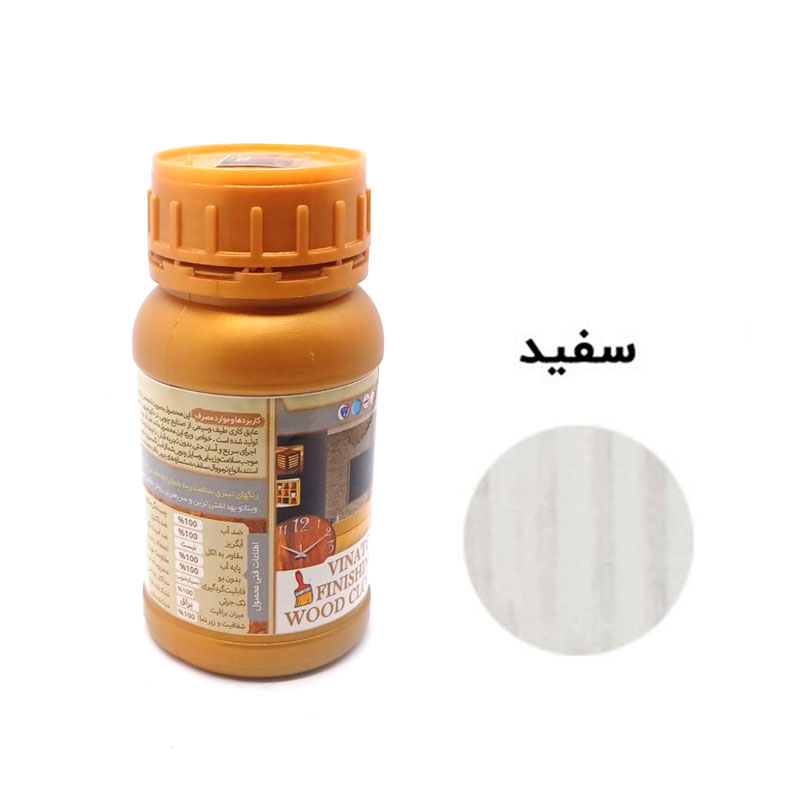 رنگ چوب فینیشینگ سفید مخصوص دکوراسیون ویناتو حجم 300 میلی‌لیتر کد 110