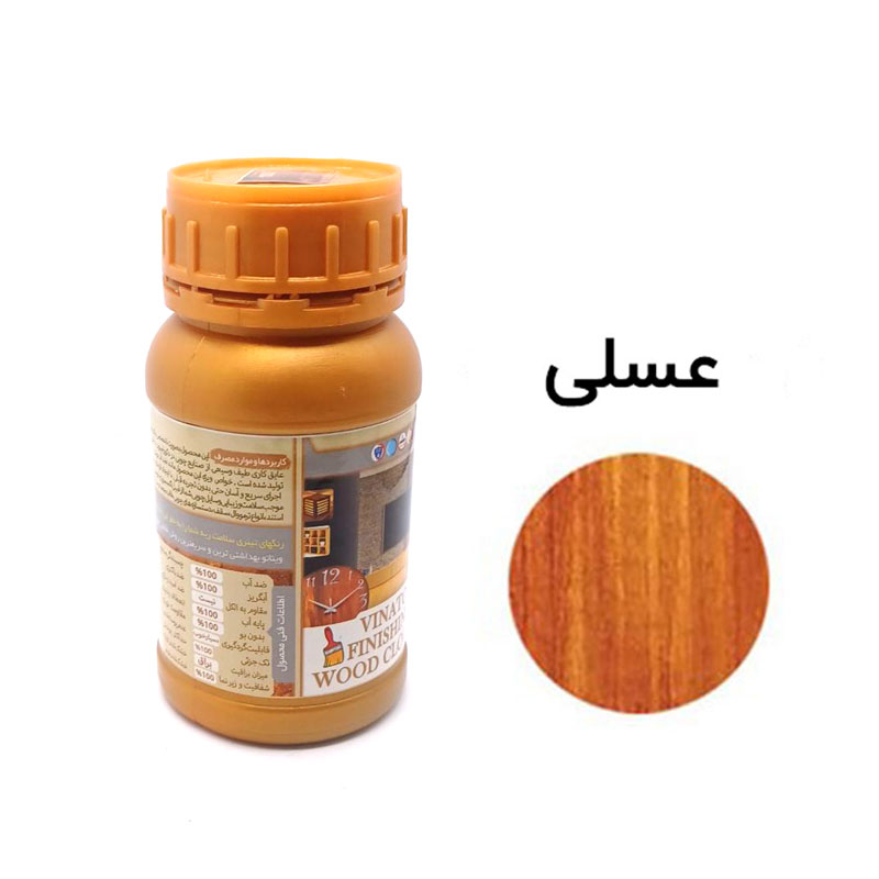 رنگ چوب فینیشینگ عسلی مخصوص دکوراسیون ویناتو حجم 300 میلی‌لیتر کد 385
