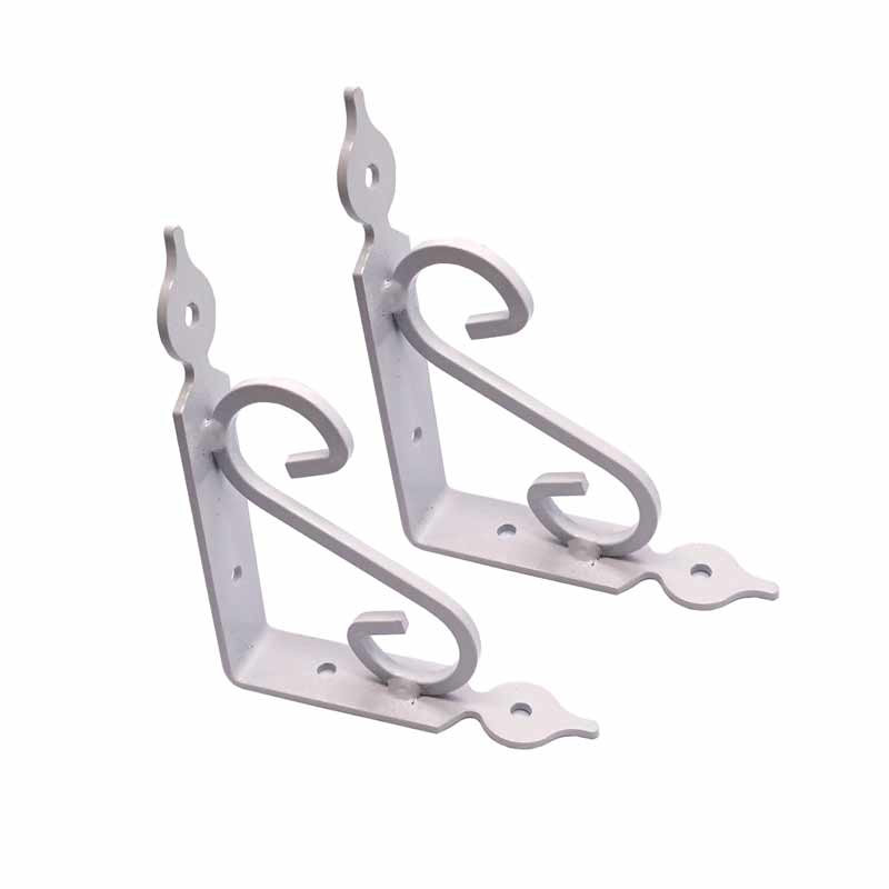 گونیا طبقه فلزی فرفوژه سفید 10 در 13 سانتی‌متر بسته 2 عددی