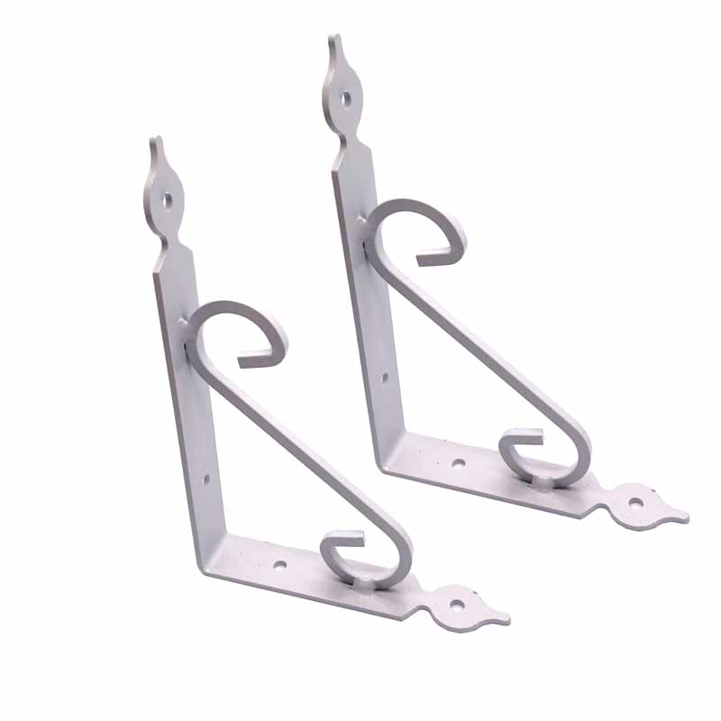 تصویر گونیا طبقه فلزی فرفورژه سفید 17 در 13 سانتی‌متر بسته 2 عددی