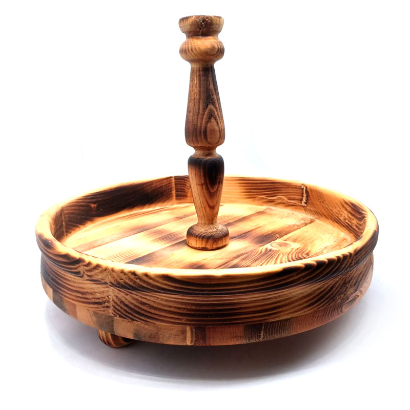 استند میوه و شیرینی چوبی قطر 30 سانتی‌متر