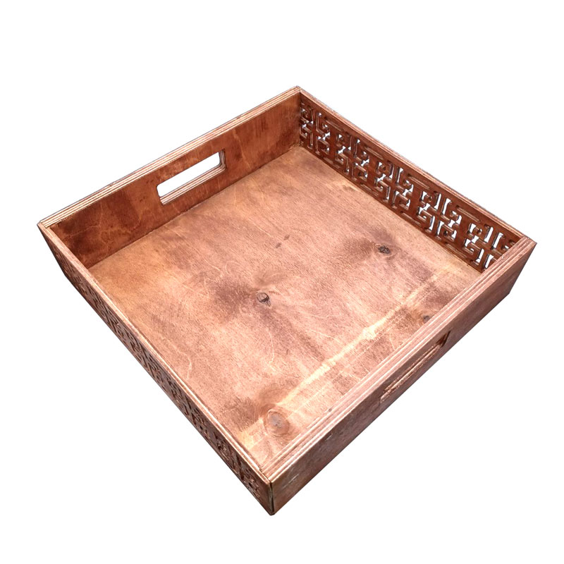 سینی پلای وود منبت کاری 30 در 30 سانتی‌متر