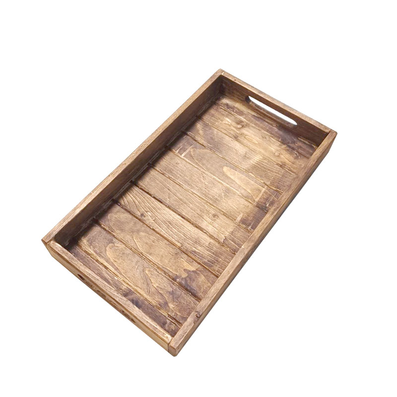 سینی چوبی پذیرایی قهوه ای 40 در 22 سانتی‌متر